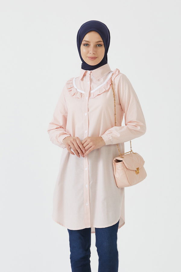 Düz Orta Kadın Pembe TUNIK - 3498