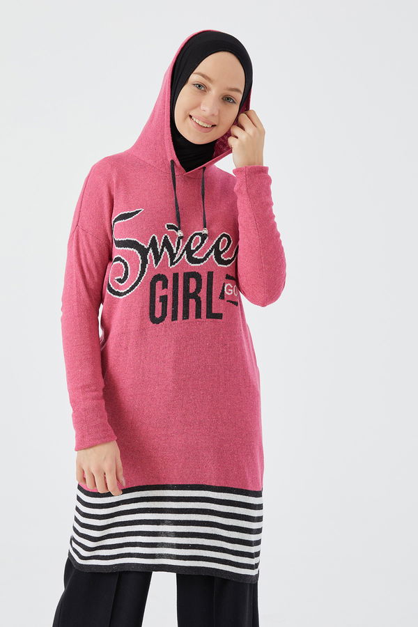 Düz Orta Kadın Pembe Tunik - 20885