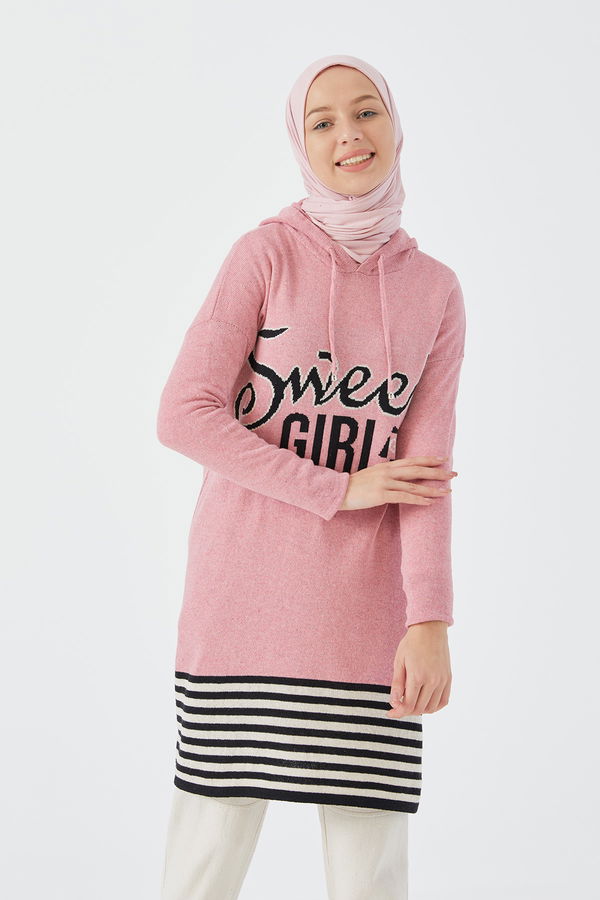 Düz Orta Kadın Pembe Tunik - 20885