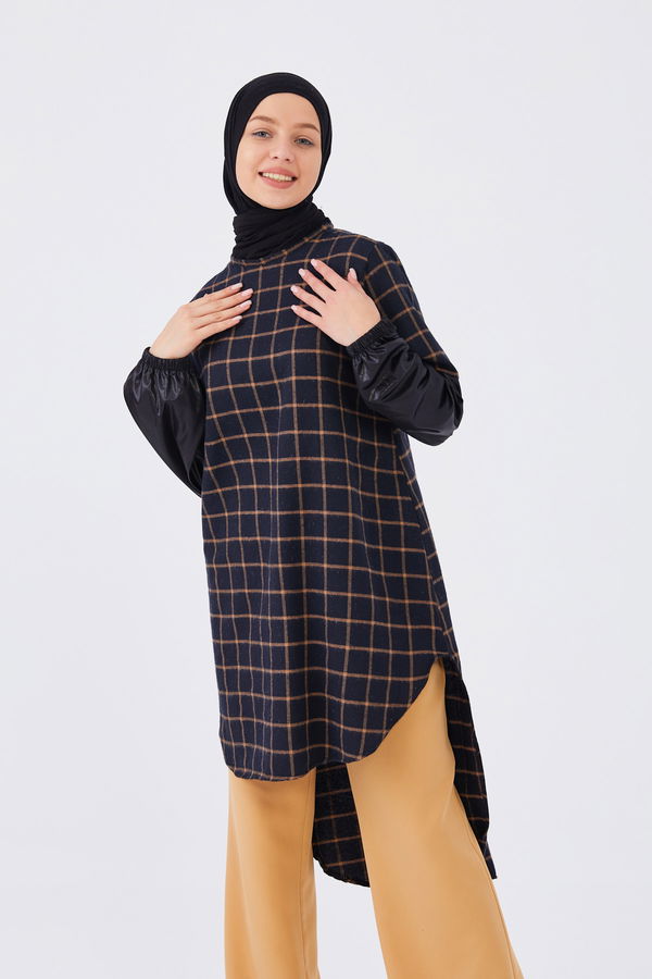 Düz Bisiklet Yaka Kadın Taba Tunık - 3864 TABA