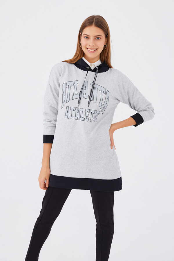 Düz Orta Kadın Gri Sweat - 20899