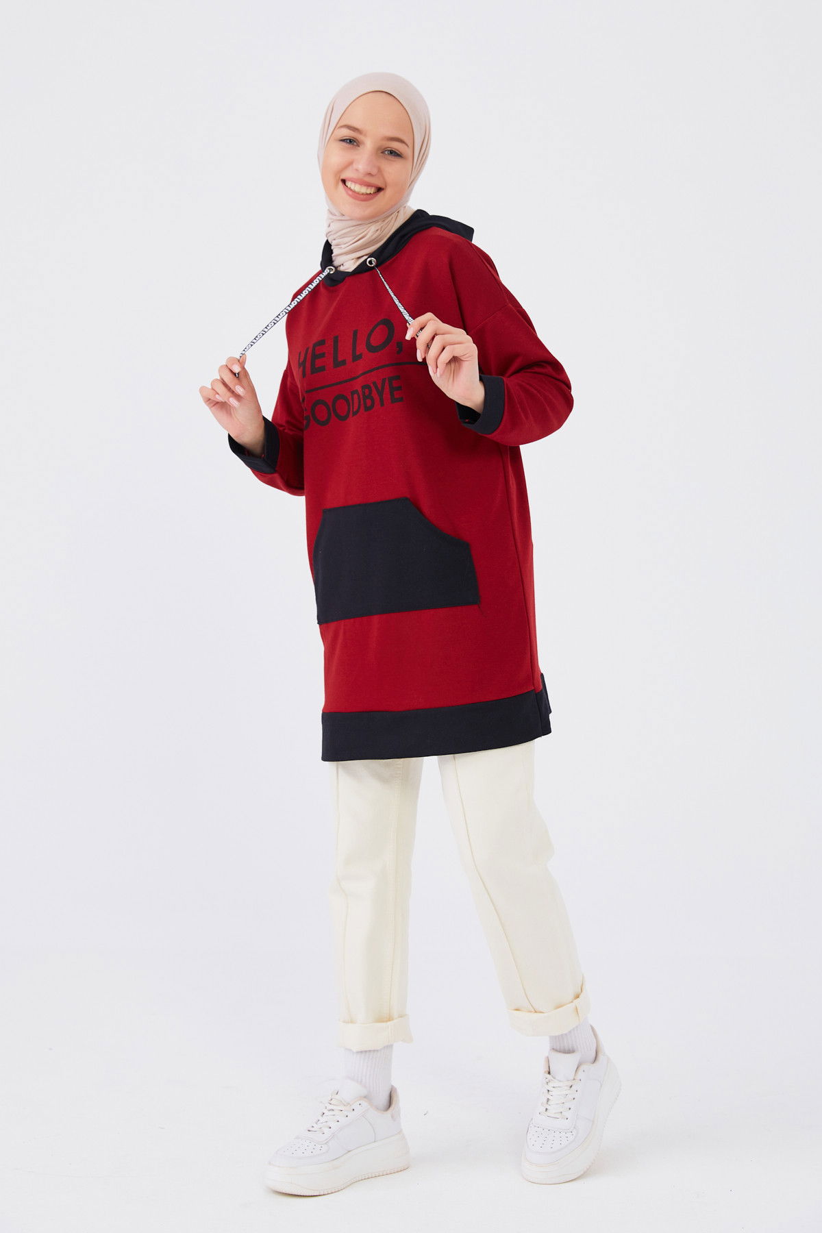 Düz Orta Kadın Bordo Sweat - 20900 BORDO