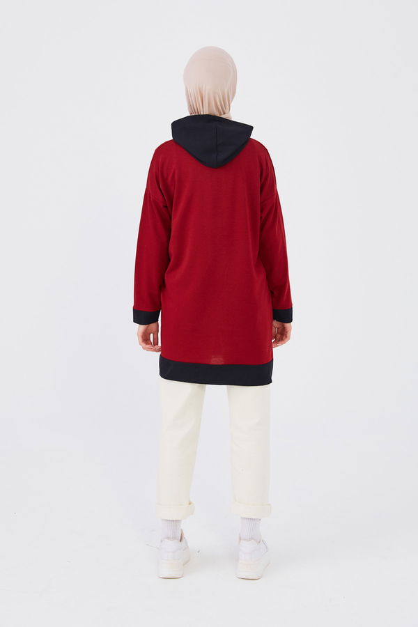 Düz Orta Kadın Bordo Sweat - 20900 BORDO
