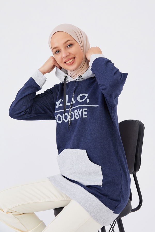 Düz Orta Kadın Lacivert Sweat - 20900