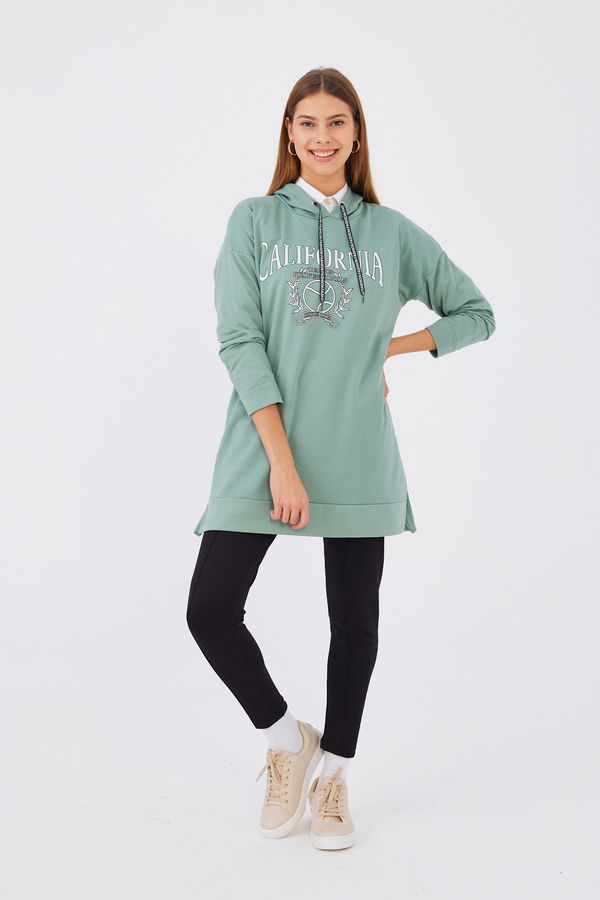 Düz Orta Kadın Yeşil Sweat - 20901 YEŞİL