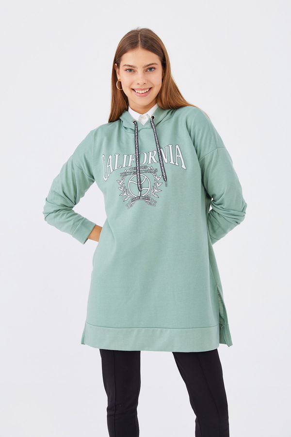 Düz Orta Kadın Yeşil Sweat - 20901 YEŞİL