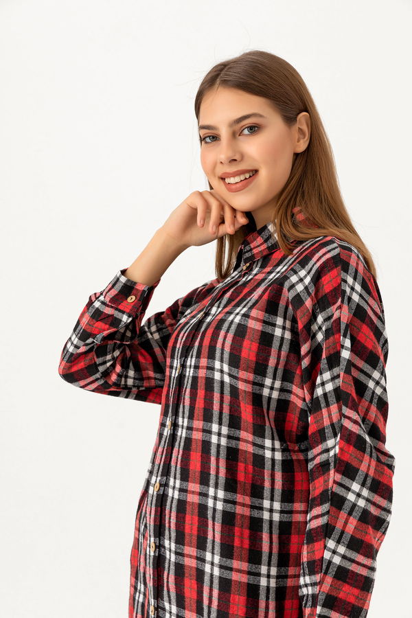 Düz Gömlek Yaka Kadın Lacivert YARASA KOL TUNIK - 3298 LACİVERT