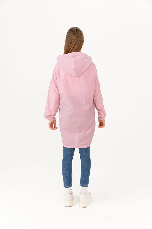 Düz Kapsonlu Yaka Kadın Pembe TUNIK - 3723 PEMBE