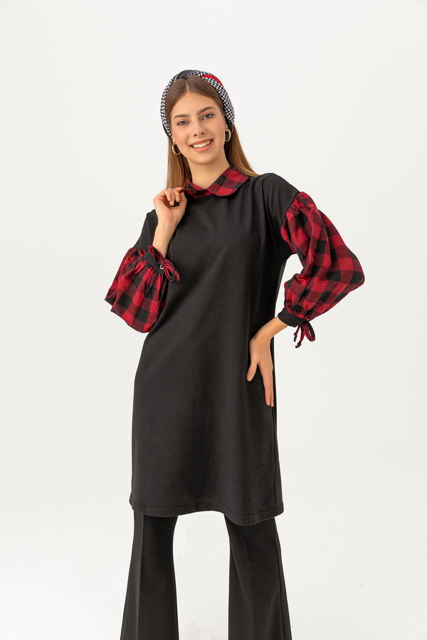 Düz Orta Kadın Siyah TUNIK - 3410 SİYAH