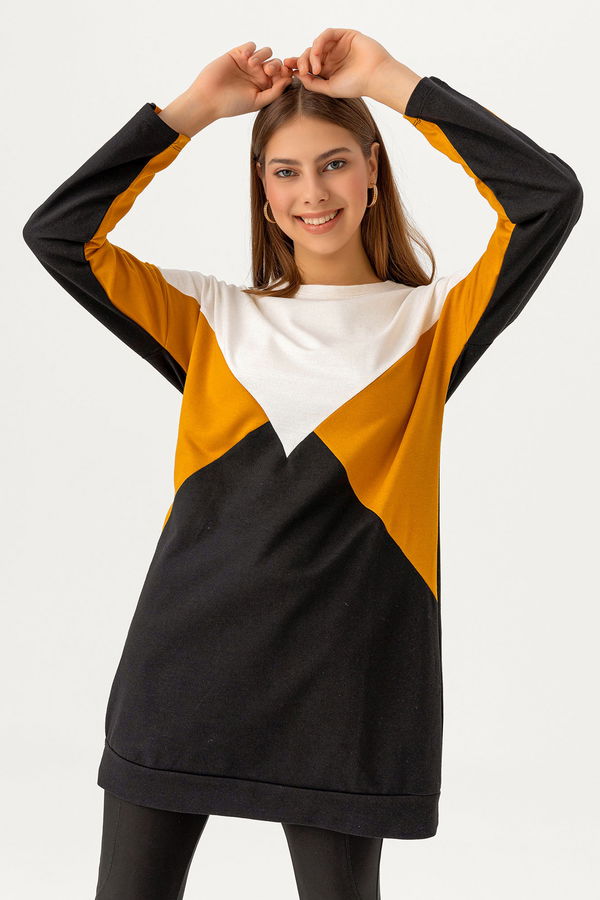 Düz Orta Kadın Sarı TUNIK - 3425 Sarı
