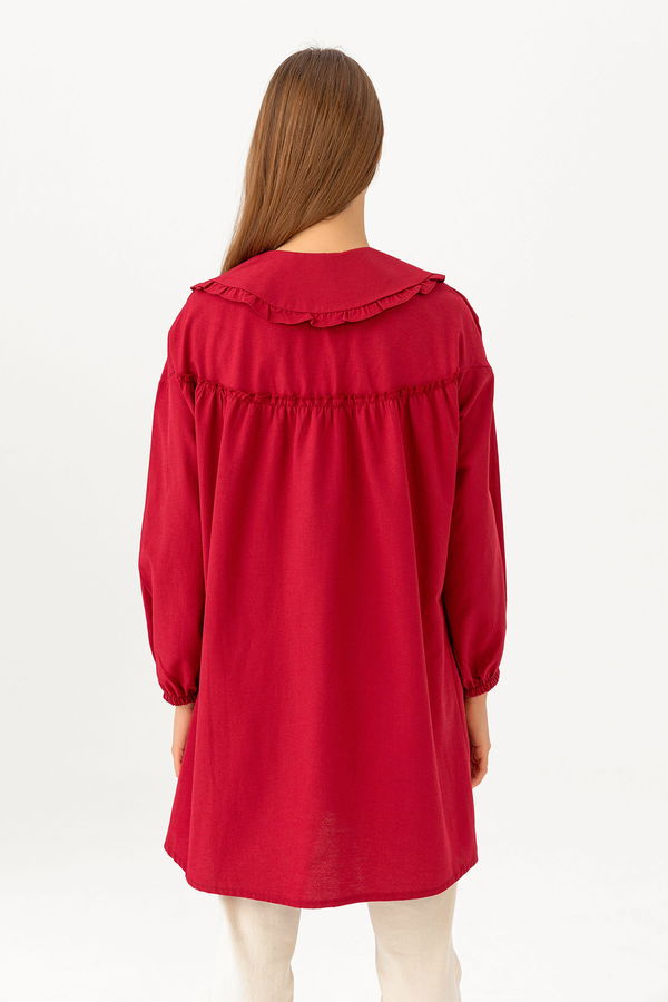 Düz Orta Kadın Bordo Tunık BORDO - 3692 - 3692 BORDO