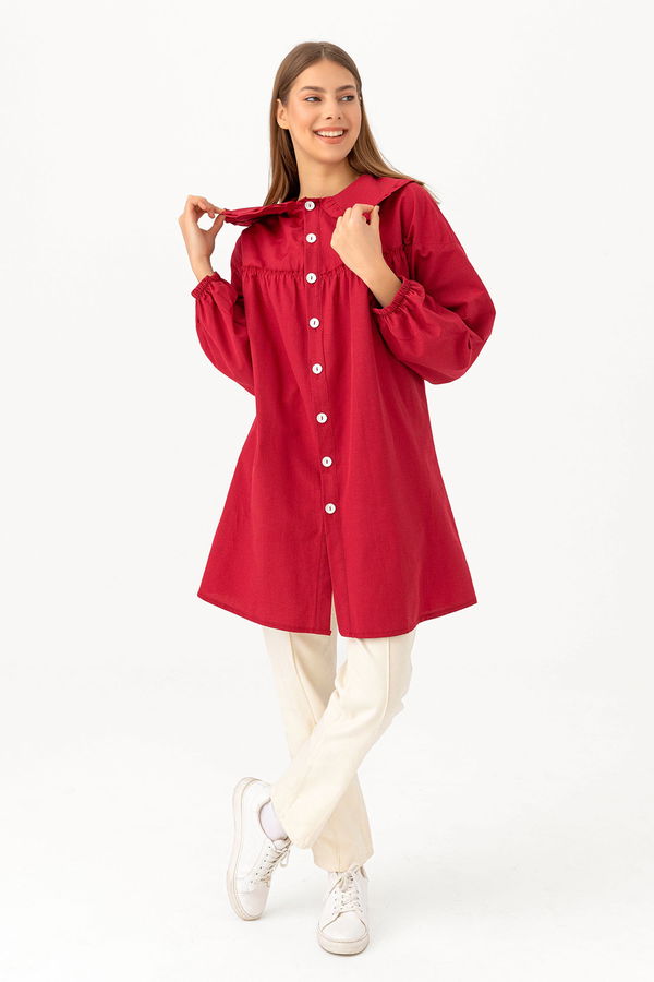 Düz Orta Kadın Bordo Tunık BORDO - 3692 - 3692 BORDO