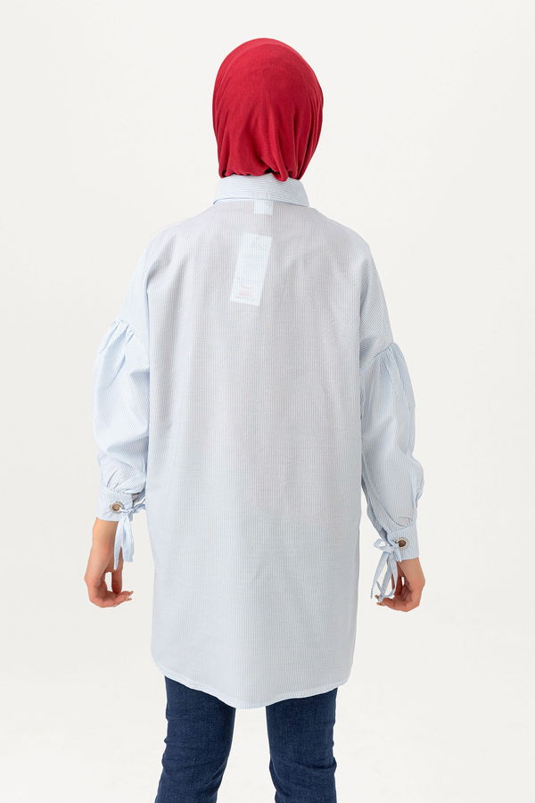 Düz Orta Kadın Mavi TUNIK - 3495 MAVİ