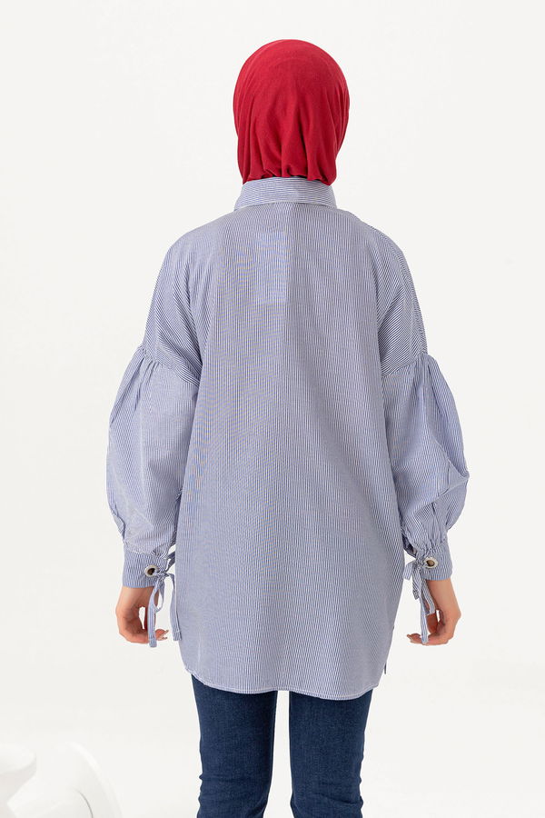 Düz Orta Kadın Mavi TUNIK - 3495 MAVİ