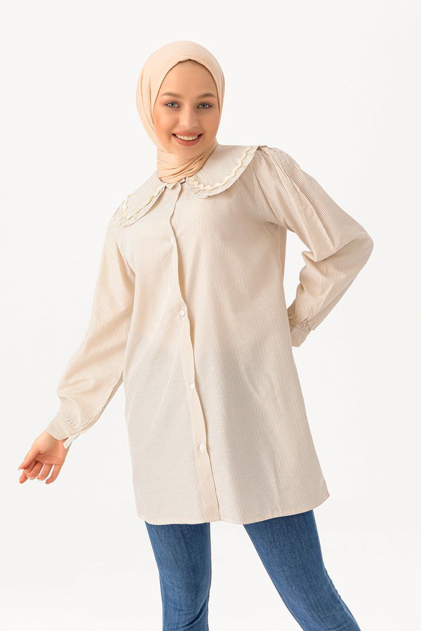 Düz Orta Kadın Vizon TUNIK - 3506