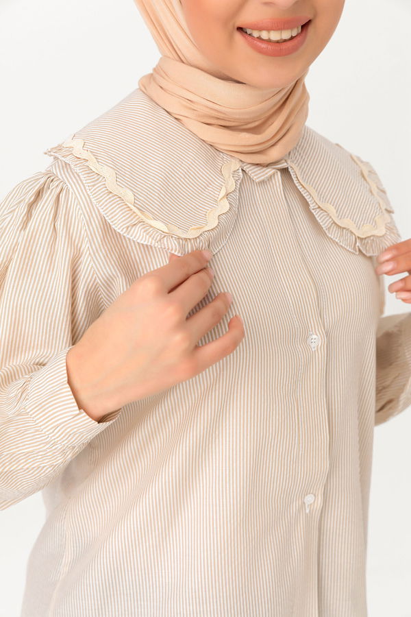 Düz Orta Kadın Vizon TUNIK - 3506