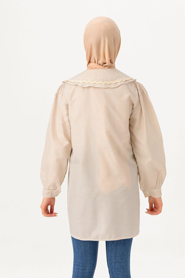 Düz Orta Kadın Vizon TUNIK - 3506