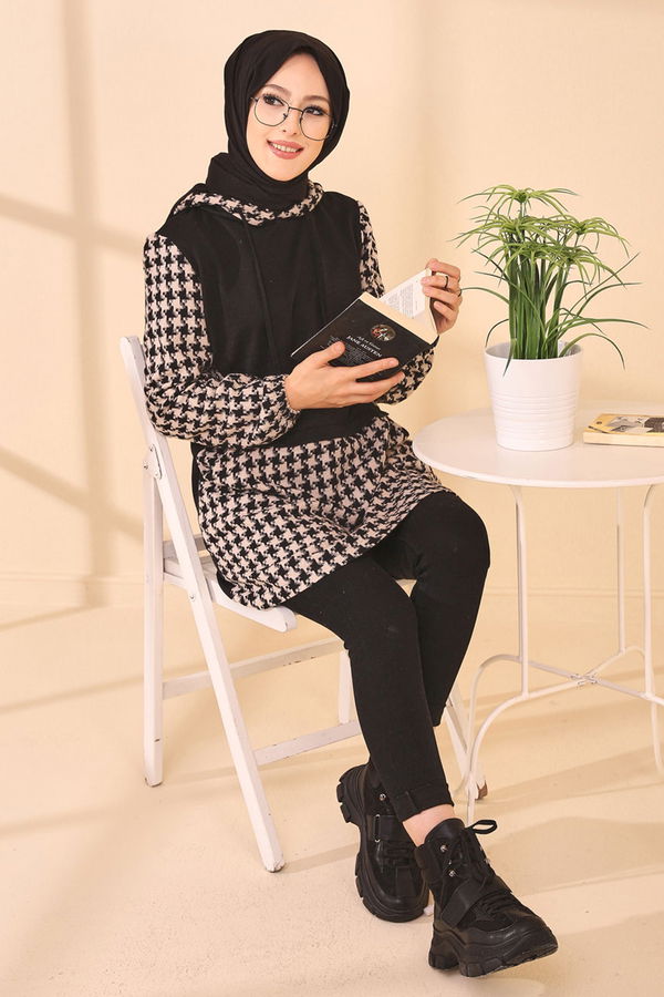Düz Orta Kadın Ekru TUNIK - 3411 EKRU