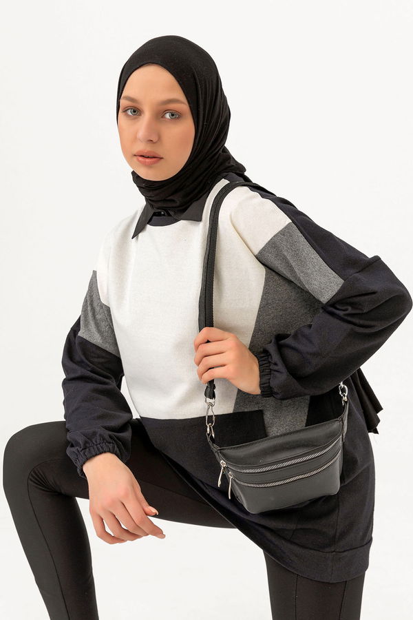 Düz Bisiklet Yaka Kadın Gri SWEAT - 3351 GRİ