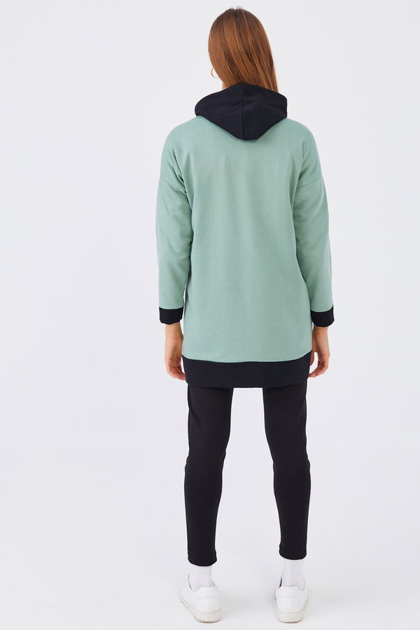 Düz Orta Kadın Yeşil Sweat - 20899