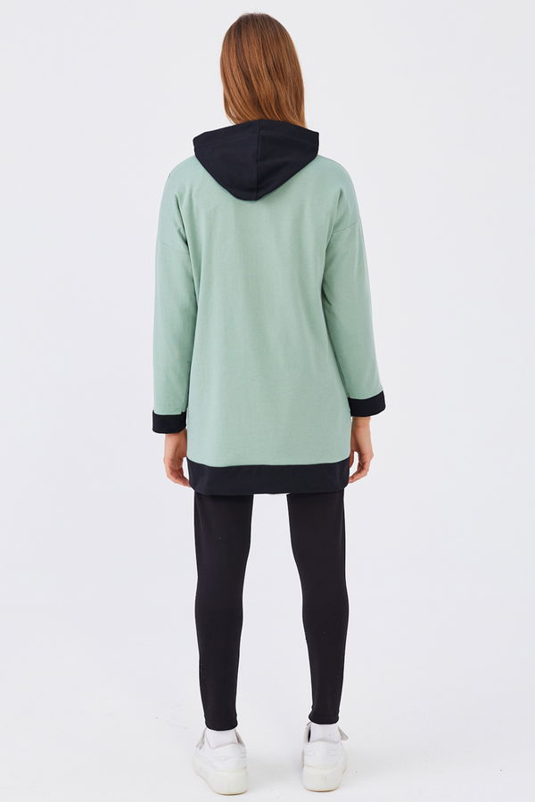 Düz Orta Kadın Yeşil Sweat - 20905 YEŞİL