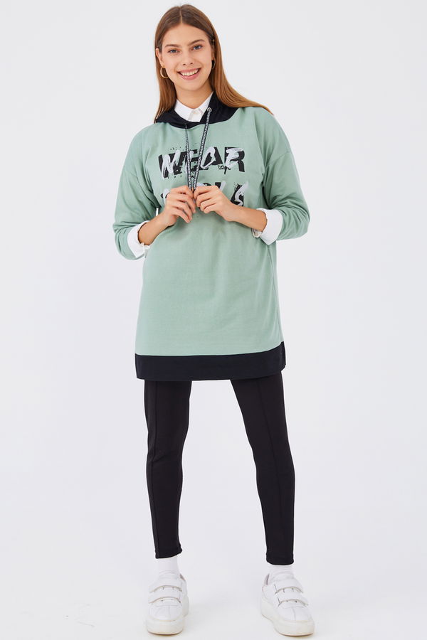 Düz Orta Kadın Yeşil Sweat - 20905 YEŞİL