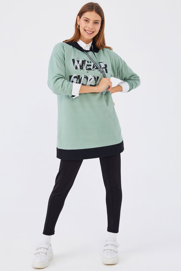 Düz Orta Kadın Yeşil Sweat - 20905 YEŞİL
