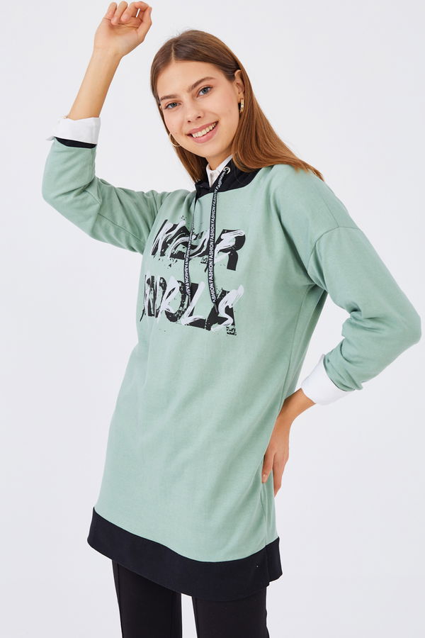 Düz Orta Kadın Yeşil Sweat - 20905 YEŞİL