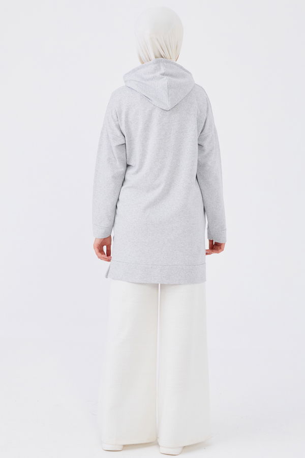 Düz Orta Kadın Gri Sweat - 20902