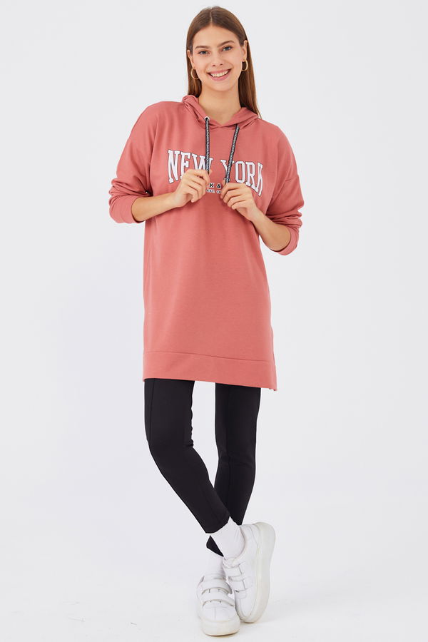 Düz Orta Kadın Pembe Sweat - 20902