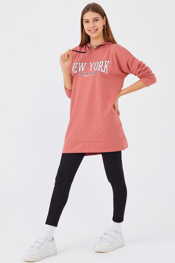 Düz Orta Kadın Pembe Sweat - 20902