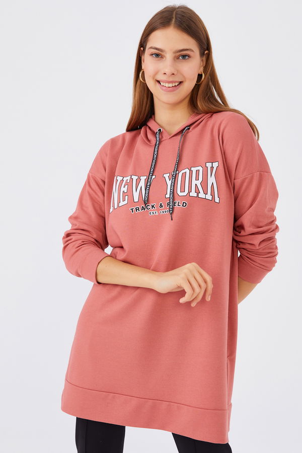 Düz Orta Kadın Pembe Sweat - 20902