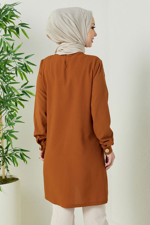 Düz Orta Kadın Taba TUNIK - 3677 TABA