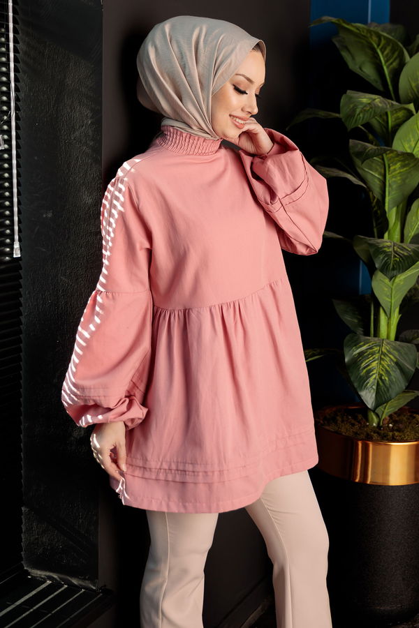 Düz Orta Kadın Pembe Tunık GUL - 3079 - 3079