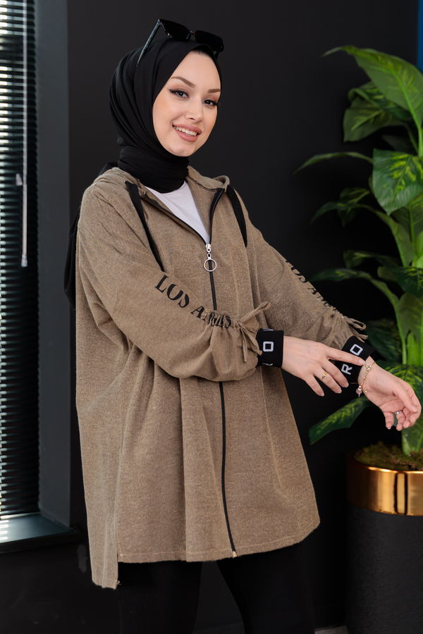 Düz Kapsonlu Yaka Kadın Sarı Tunik - 3934