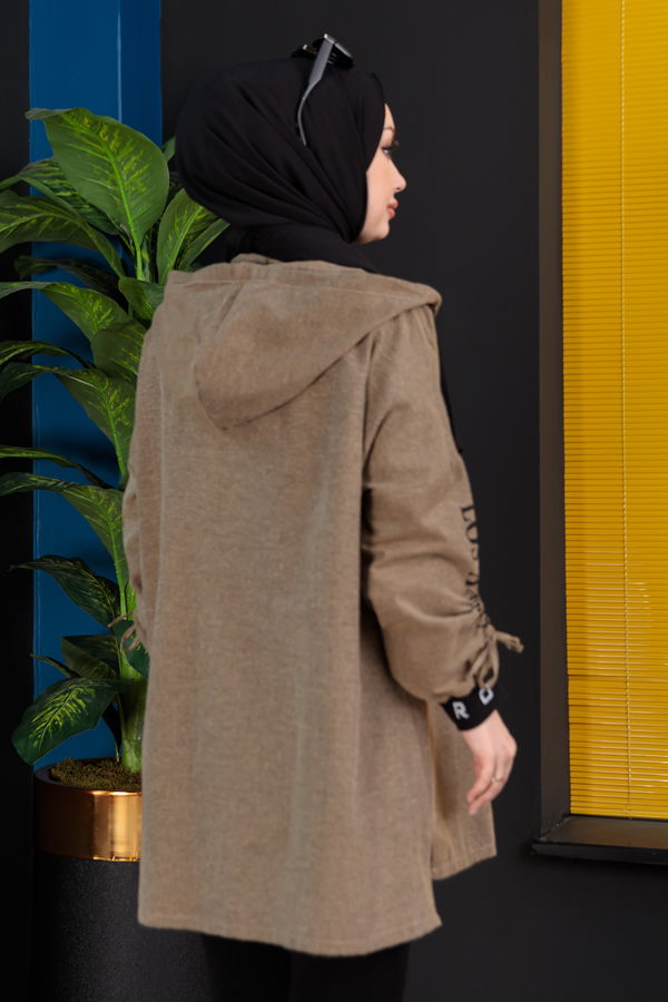 Düz Kapsonlu Yaka Kadın Sarı Tunik - 3934