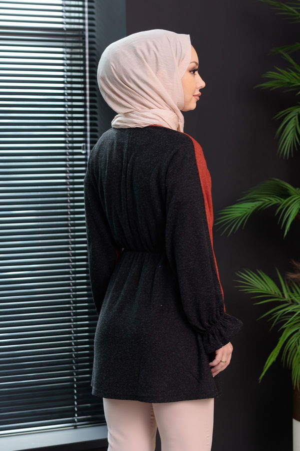 Düz Bisiklet Yaka Kadın Kiremit 5281 TUNIK - 5281