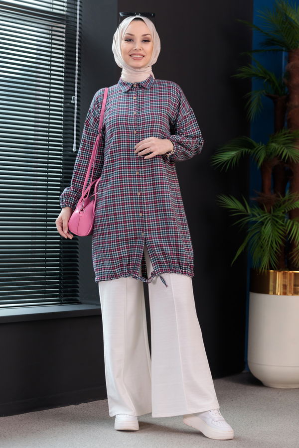 Düz 0.314 Kadın Mavi Tunik - 7658 MAVİ