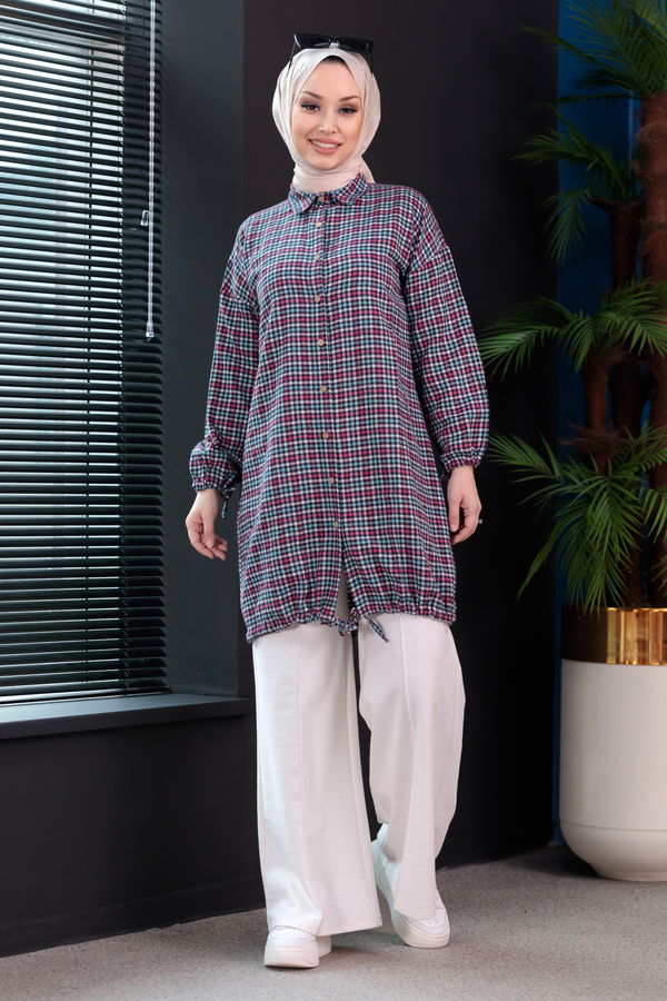 Düz 0.314 Kadın Mavi Tunik - 7658 MAVİ