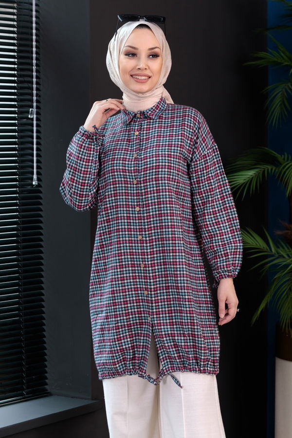 Düz 0.314 Kadın Mavi Tunik - 7658 MAVİ