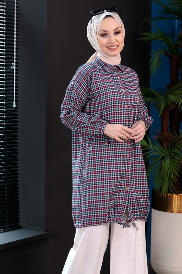 Düz 0.314 Kadın Mavi Tunik - 7658 MAVİ