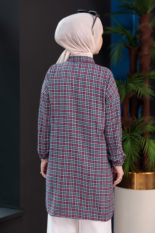 Düz 0.314 Kadın Mavi Tunik - 7658 MAVİ