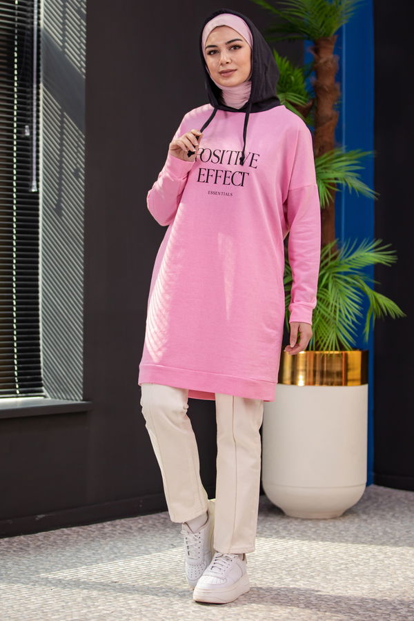 Düz Orta Kadın Pembe TUNIK - 3403 PEMBE