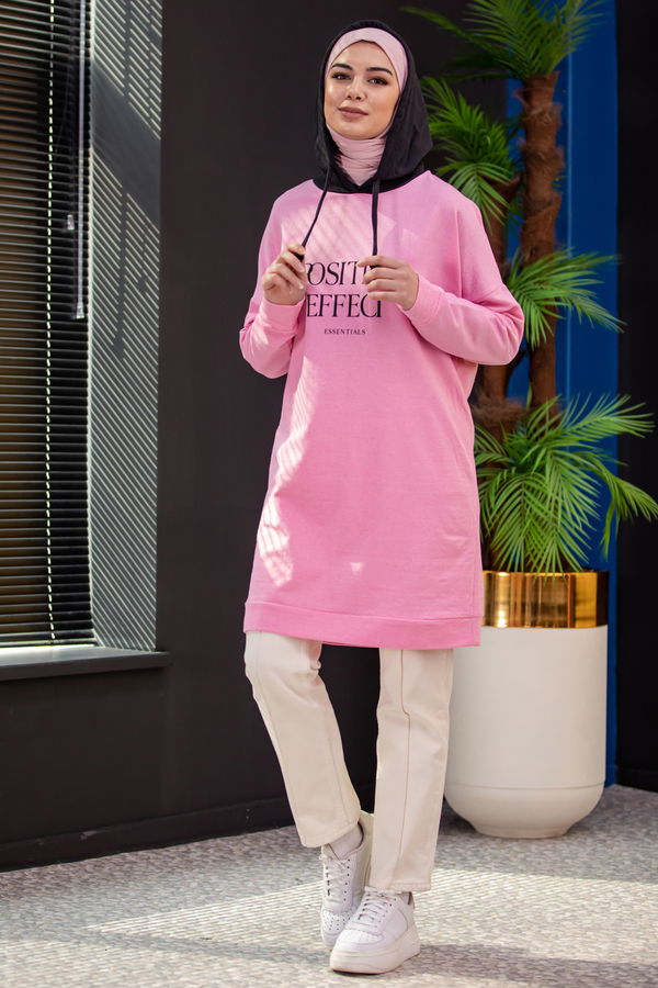 Düz Orta Kadın Pembe TUNIK - 3403 PEMBE