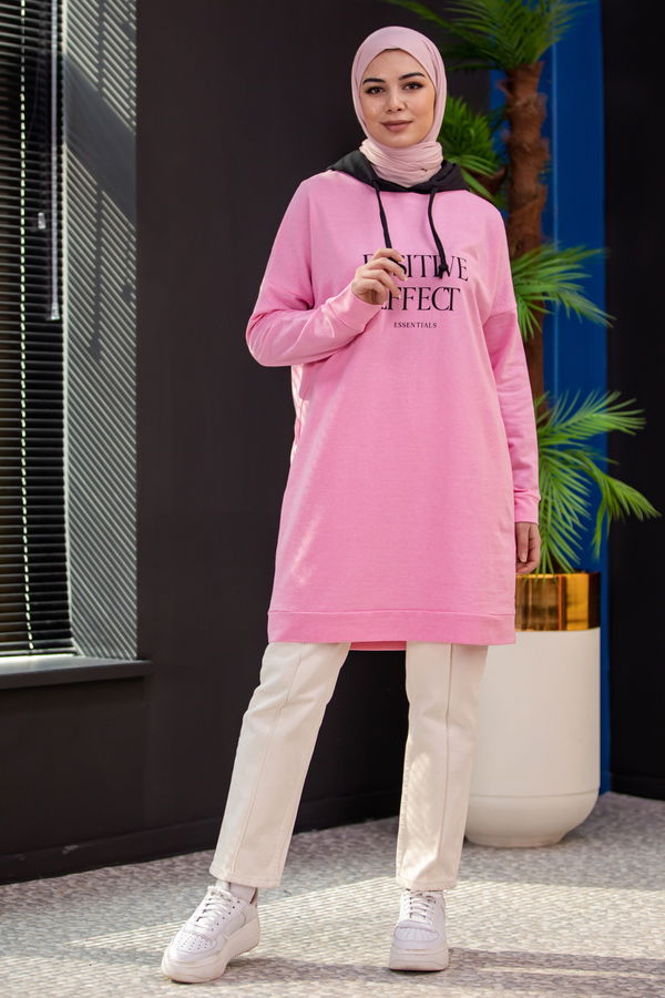 Düz Orta Kadın Pembe TUNIK - 3403 PEMBE