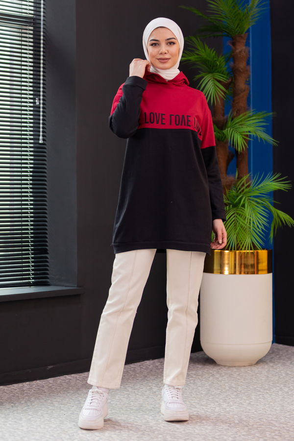 Düz Orta Kadın Bordo TUNIK - 3430 BORDO