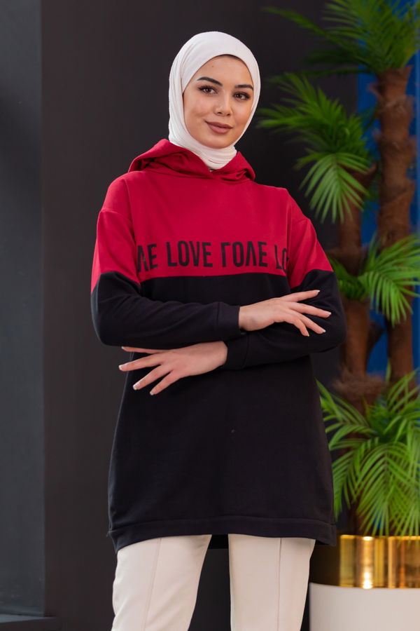 Düz Orta Kadın Bordo TUNIK - 3430 BORDO