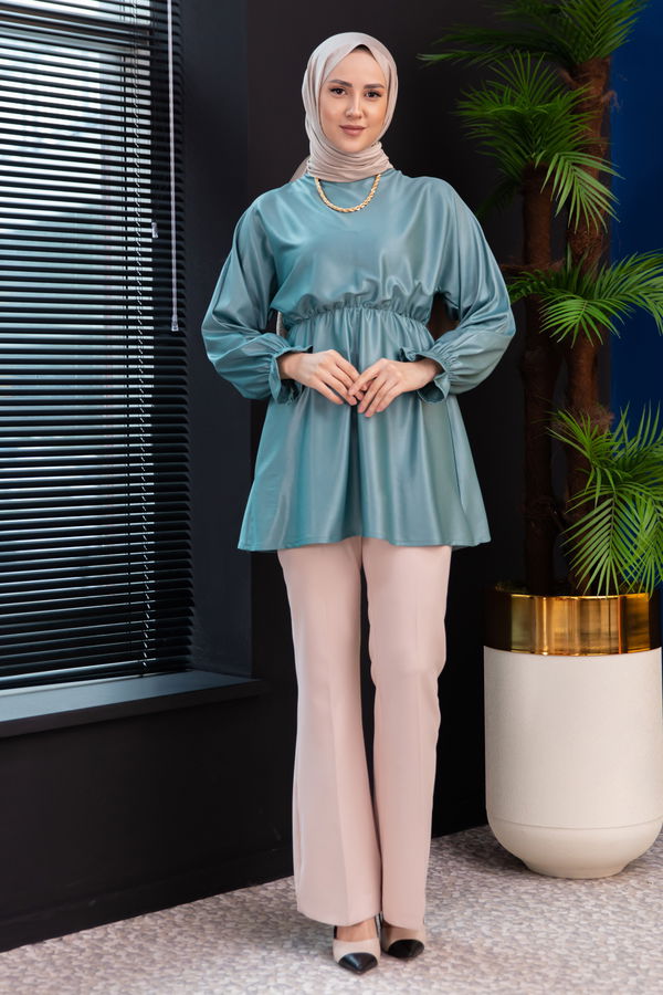 Düz Orta Kadın Yeşil Tunık MINT - 3321 - 3321 YEŞİL