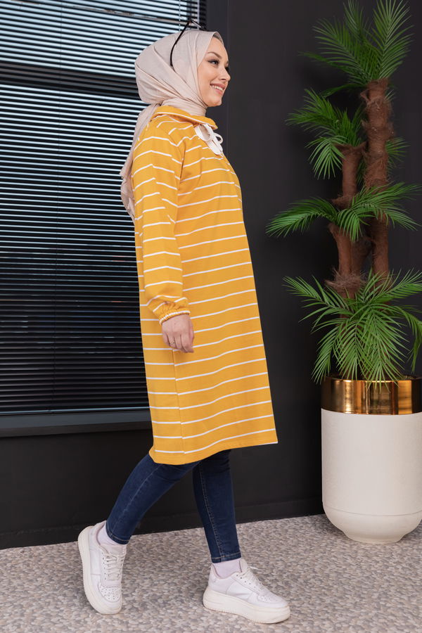 Düz Orta Kadın Sarı TUNIK - 3485 Sarı