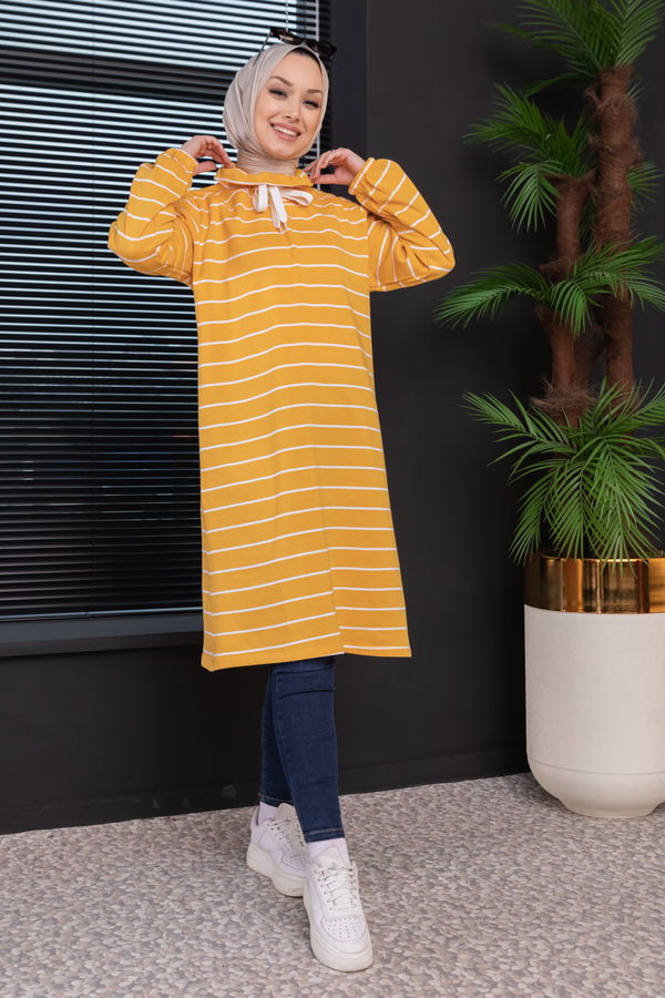 Düz Orta Kadın Sarı TUNIK - 3485 Sarı